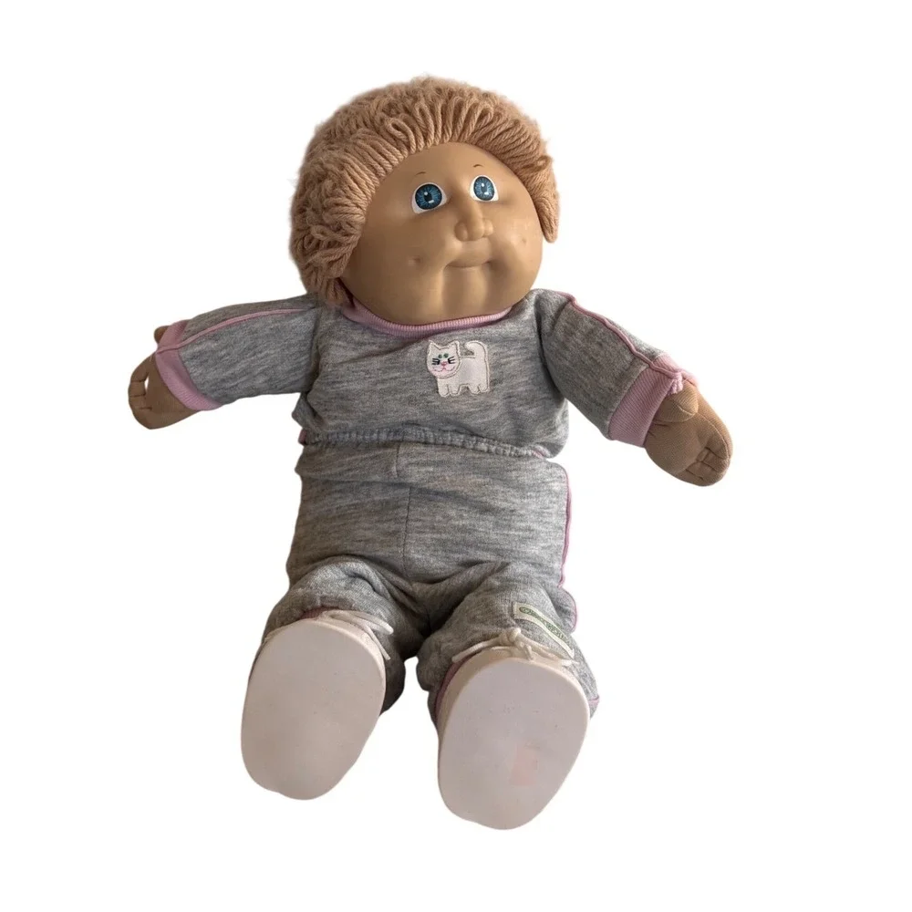 1978 1982 Cabbage Patch Kid Doll Original Patchwork Outfit Blue Eyes Blonde Hair